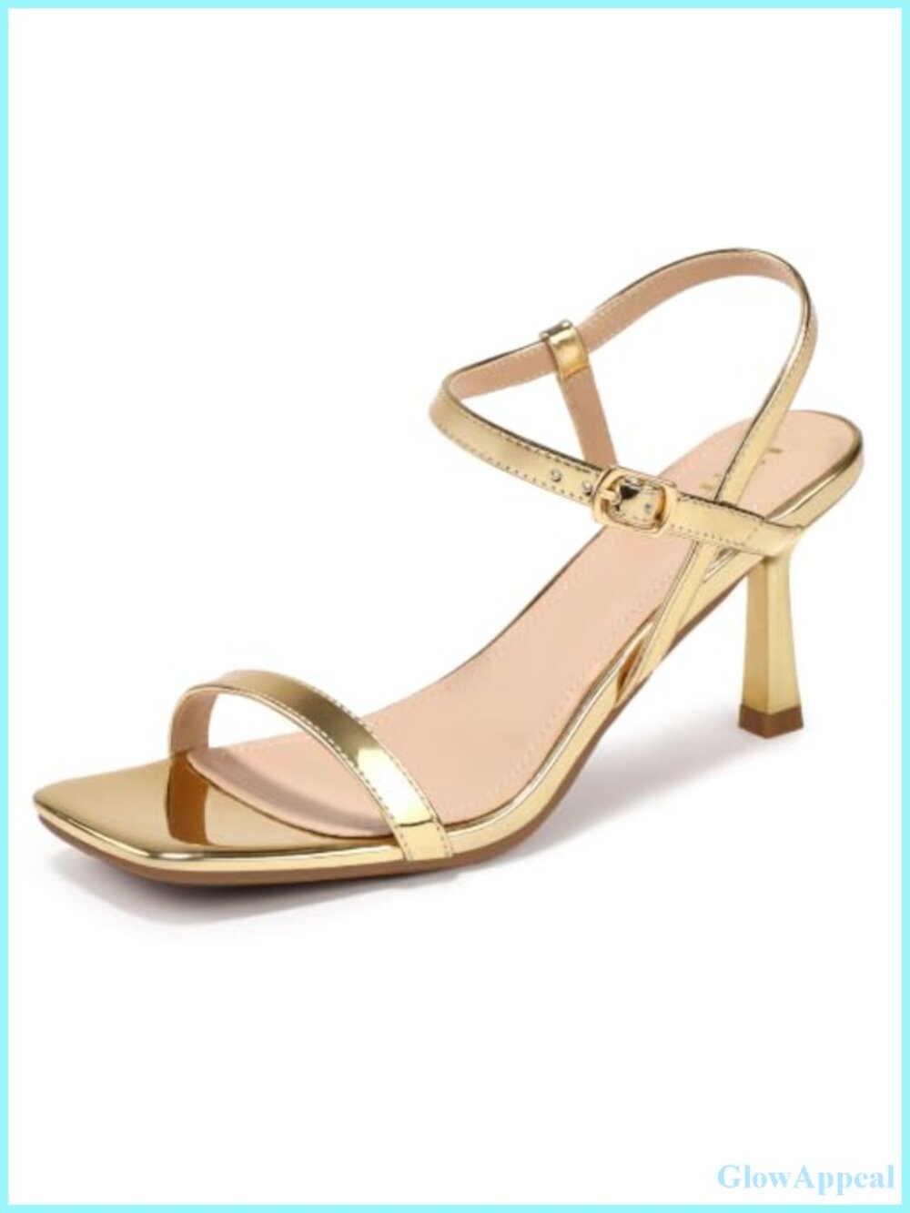 IDIFU Kitten Heels Square Open Toe Heeled Sandals